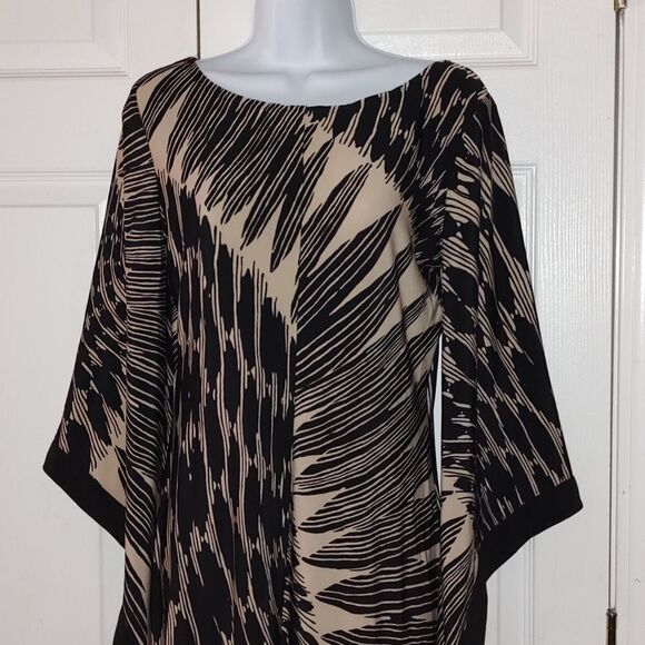 Bisou Bisou Sheath Dress Bell Sleeve Black/Brown - Picture 3 of 6